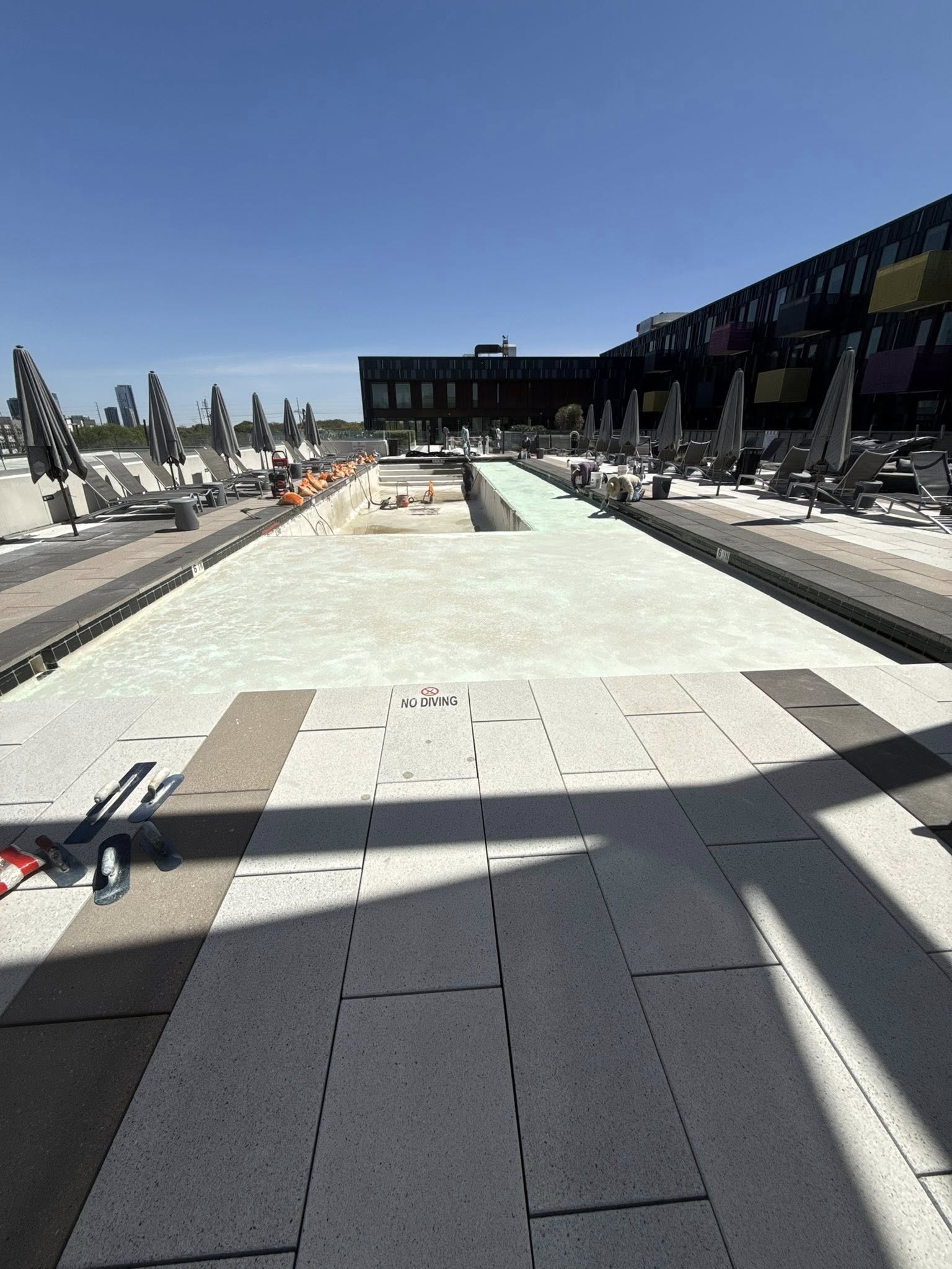 Commercial pool filling after resurface